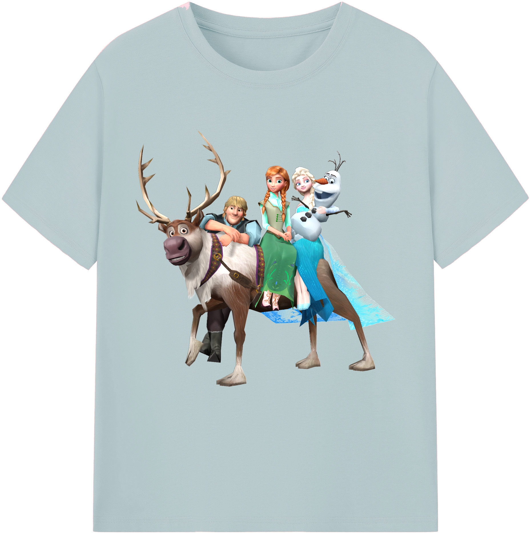 （画像用） アナと雪の女王 アンナ エルサ Frozen Anna Elsa 綿100％半袖Tシャツ（フロントプリント）